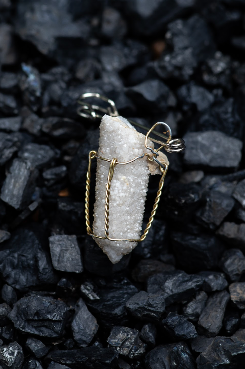 Spirit Crystal Quartz in a Cork Cage