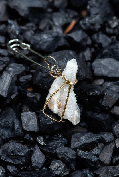 Spirit Crystal Quartz in a Cork Cage