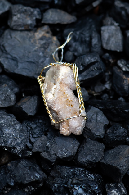 Spirit Crystal Quartz in a Cork Cage
