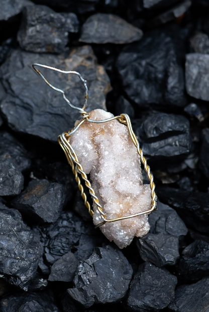 Spirit Crystal Quartz in a Cork Cage