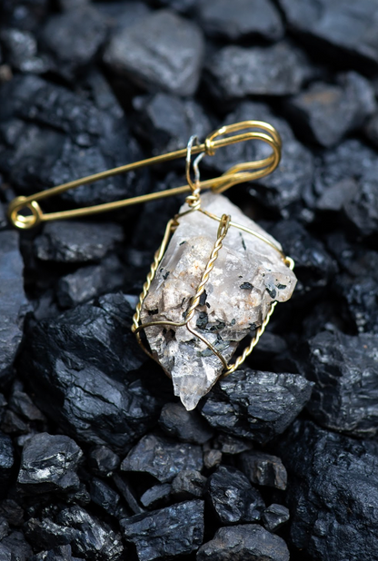 Tourmalinated Quartz in a Cork Cage