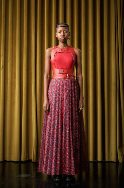 Pointillism Polka Dot Hand Pleated Skirt