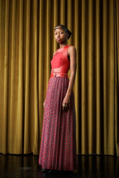 Pointillism Polka Dot Hand Pleated Skirt