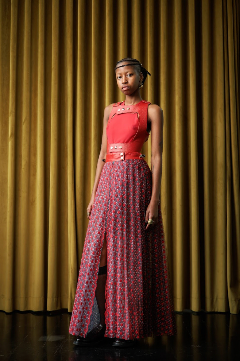 Pointillism Polka Dot Hand Pleated Skirt