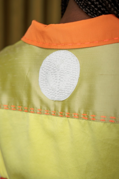 Hand-Dyed Clouded Sulphur Silk Shirt Blazer