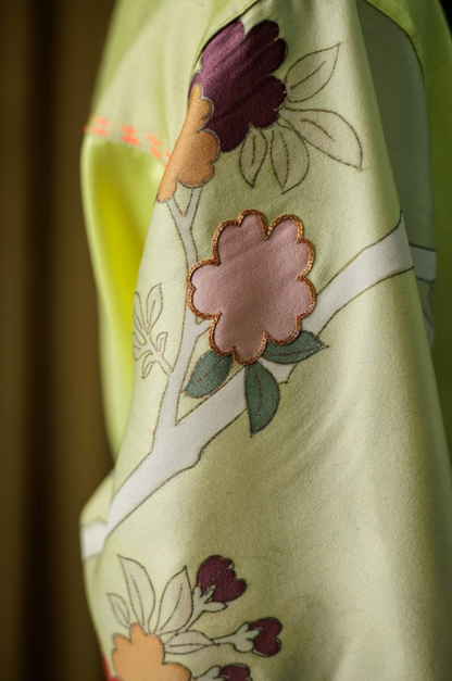 Hand-Dyed Clouded Sulphur Silk Shirt Blazer
