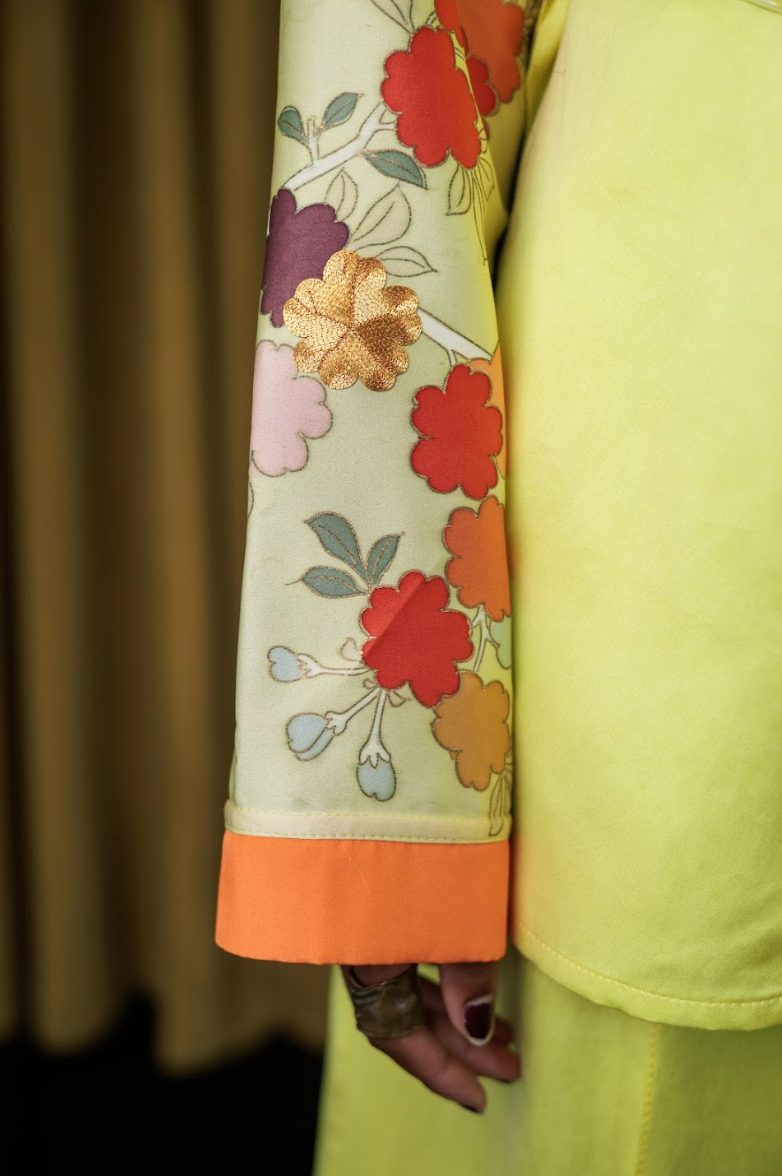 Hand-Dyed Clouded Sulphur Silk Shirt Blazer