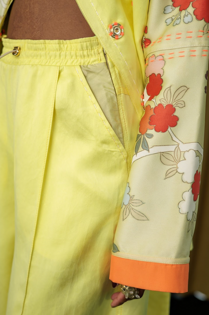 Hand-Dyed Clouded Sulphur Silk Signature Pyjama Pants