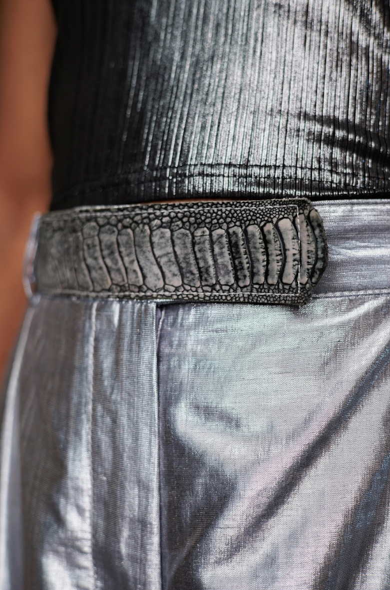 Platinum Signature Pants in Silk Cotton Lamé
