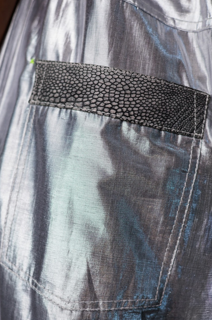 Platinum Signature Pants in Silk Cotton Lamé