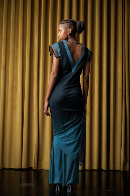 Berry Mantis V-Neck Column Dress