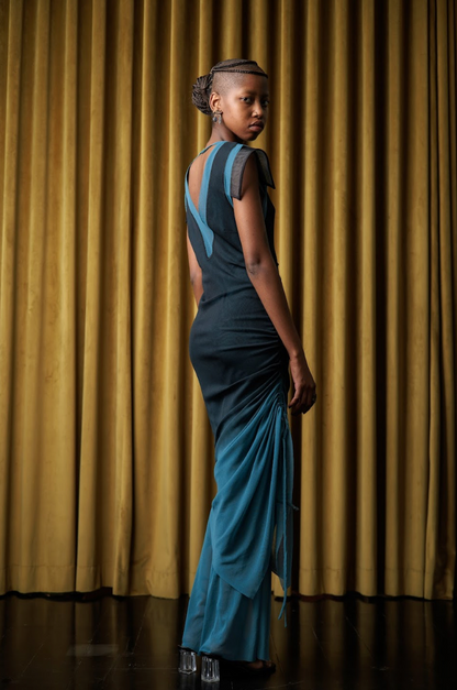 Berry Mantis V-Neck Column Dress