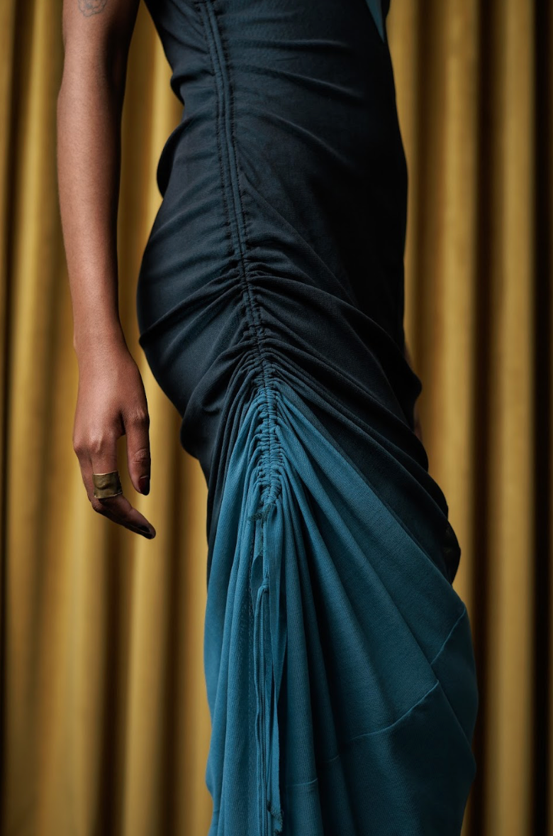 Berry Mantis V-Neck Column Dress