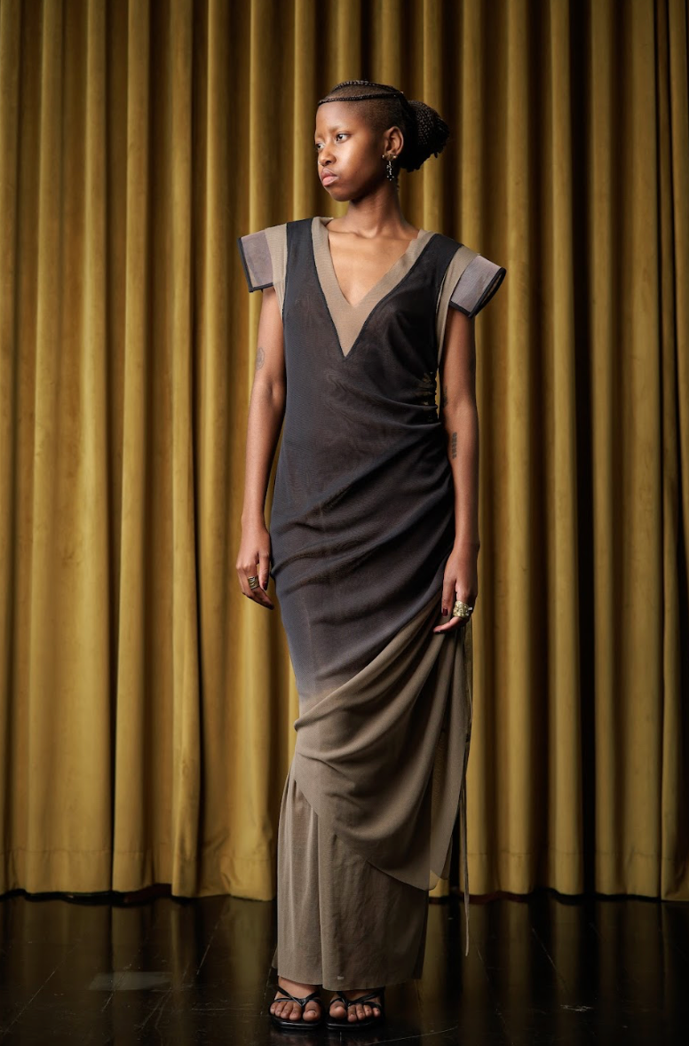 Archimantis V-Neck Column Dress