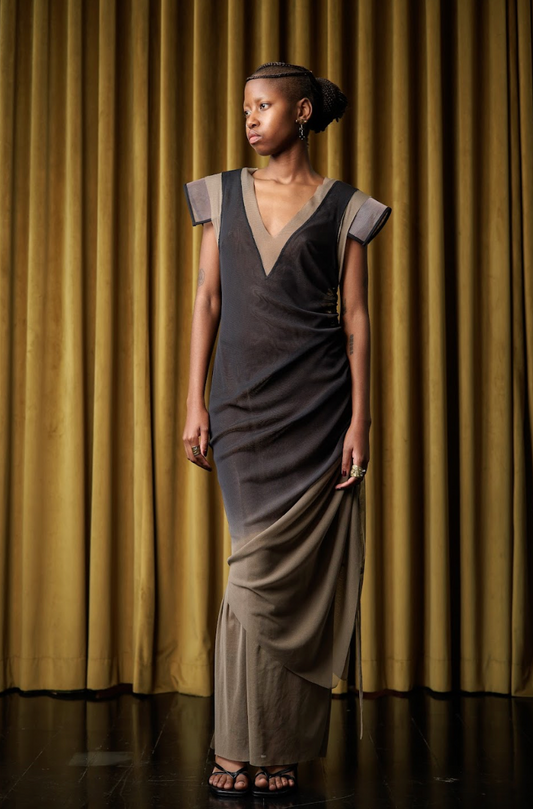 Archimantis V-Neck Column Dress