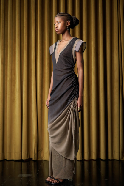 Archimantis V-Neck Column Dress