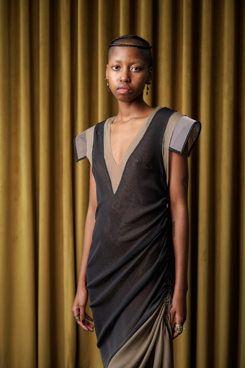Archimantis V-Neck Column Dress