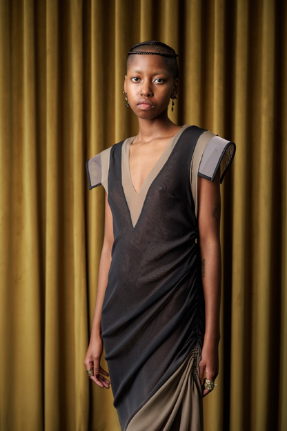 Archimantis V-Neck Column Dress