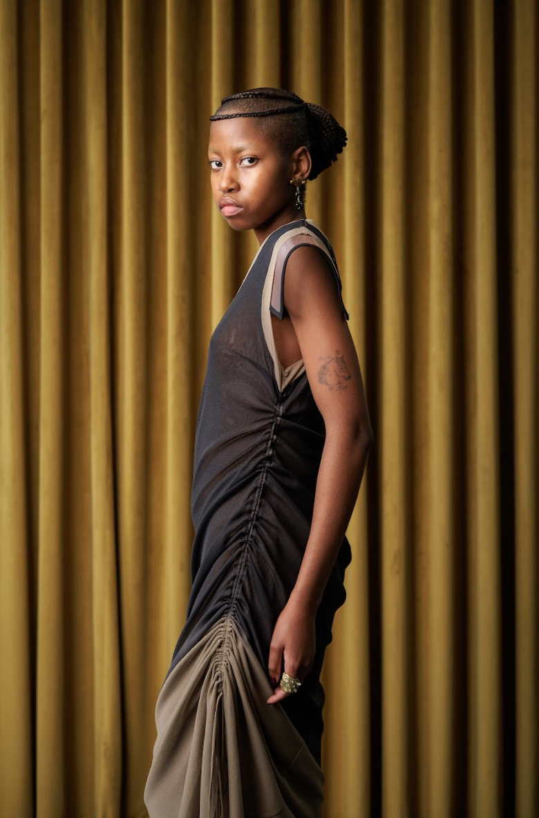 Archimantis V-Neck Column Dress
