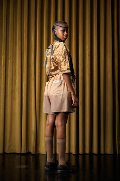 Botanical Dyed Raw Silk Sculpted Signature Shorts