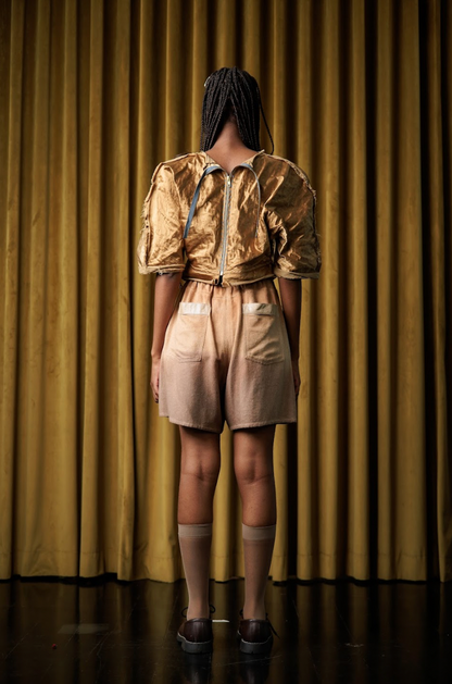 Botanical Dyed Raw Silk Sculpted Signature Shorts