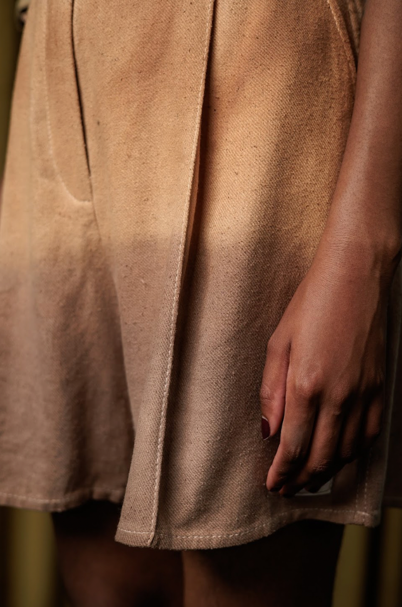 Botanical Dyed Raw Silk Sculpted Signature Shorts