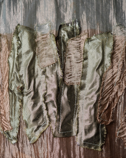 Botanical Dyed Silk Lamé Appliqué T-Shirt