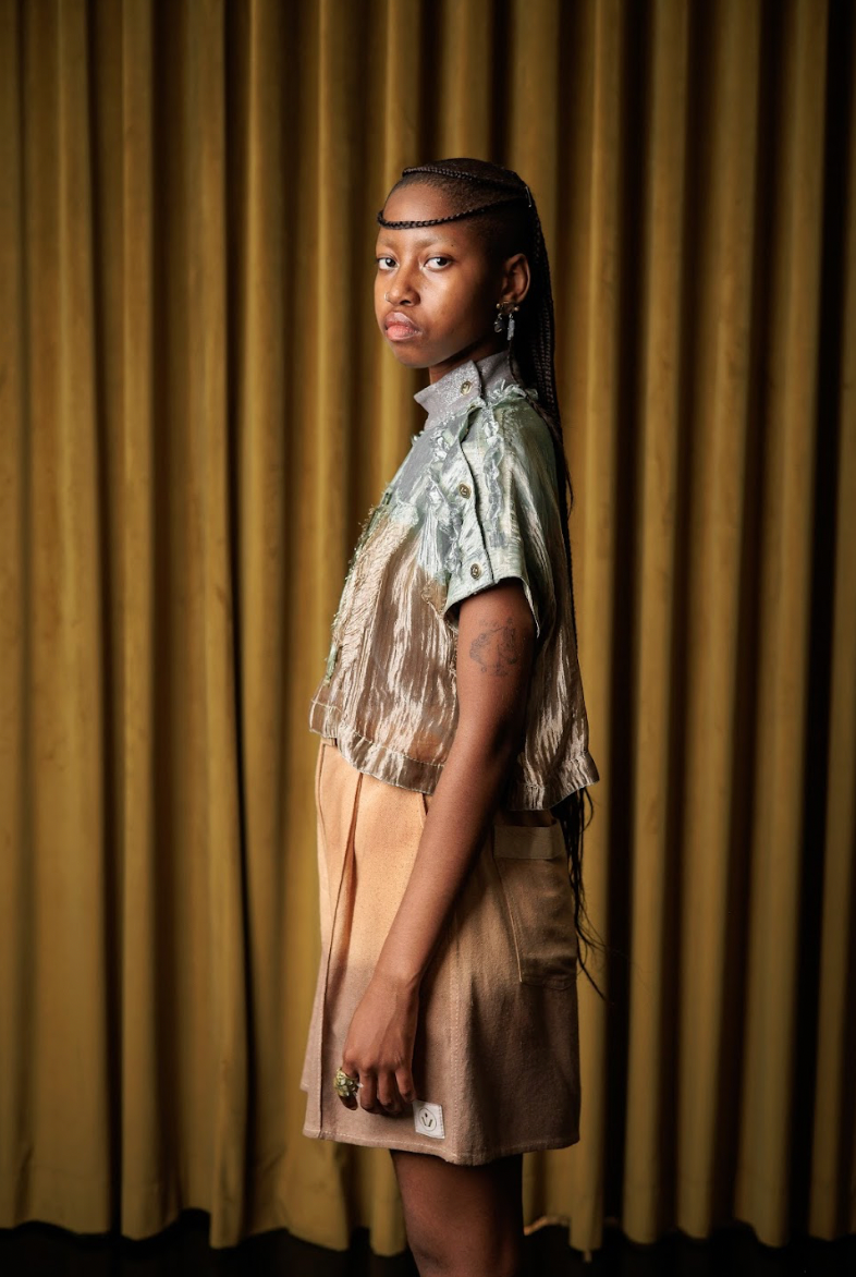 Botanical Dyed Silk Lamé Appliqué T-Shirt