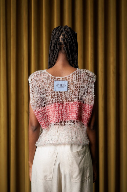 Paint the Town Red Hand Felted Knit Top