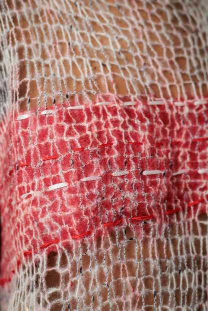 Paint the Town Red Hand Felted Knit Top