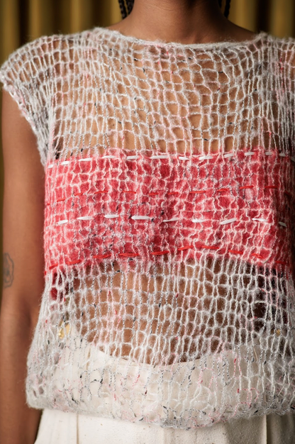 Paint the Town Red Hand Felted Knit Top