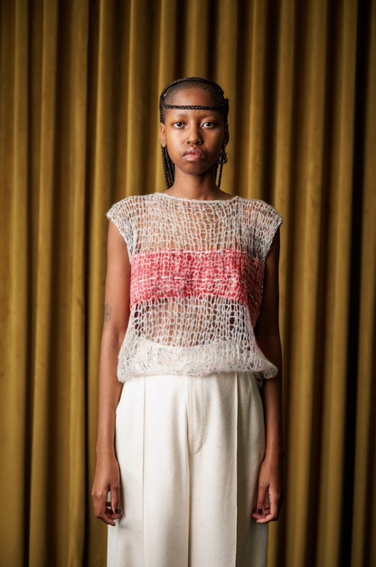Paint the Town Red Hand Felted Knit Top