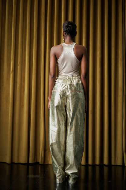 Luna D'Oro Signature Pants  in Silk Lamé