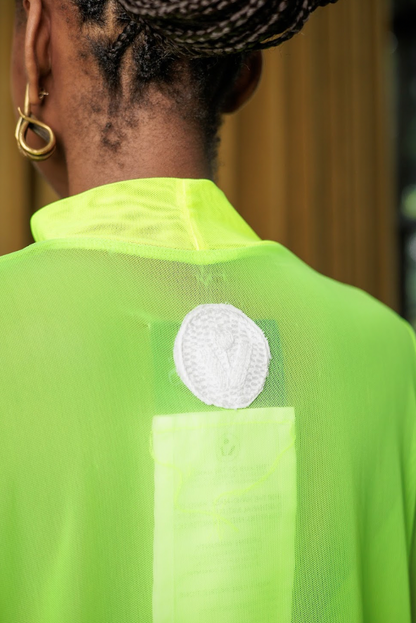 Lumo Green Stretch Mesh T-Shirt with Acid Yellow Details