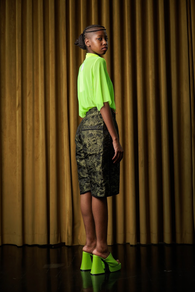 Sashiko Stitched Brocade Disc Shorts