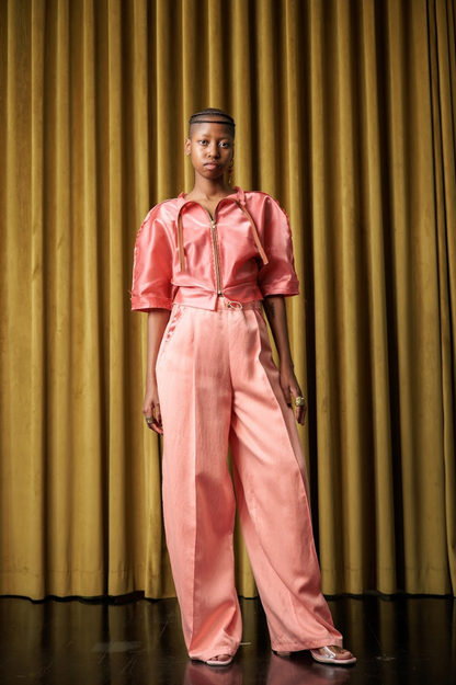 Rosy Maple Signature Pyjama Pants in Silk Habotai