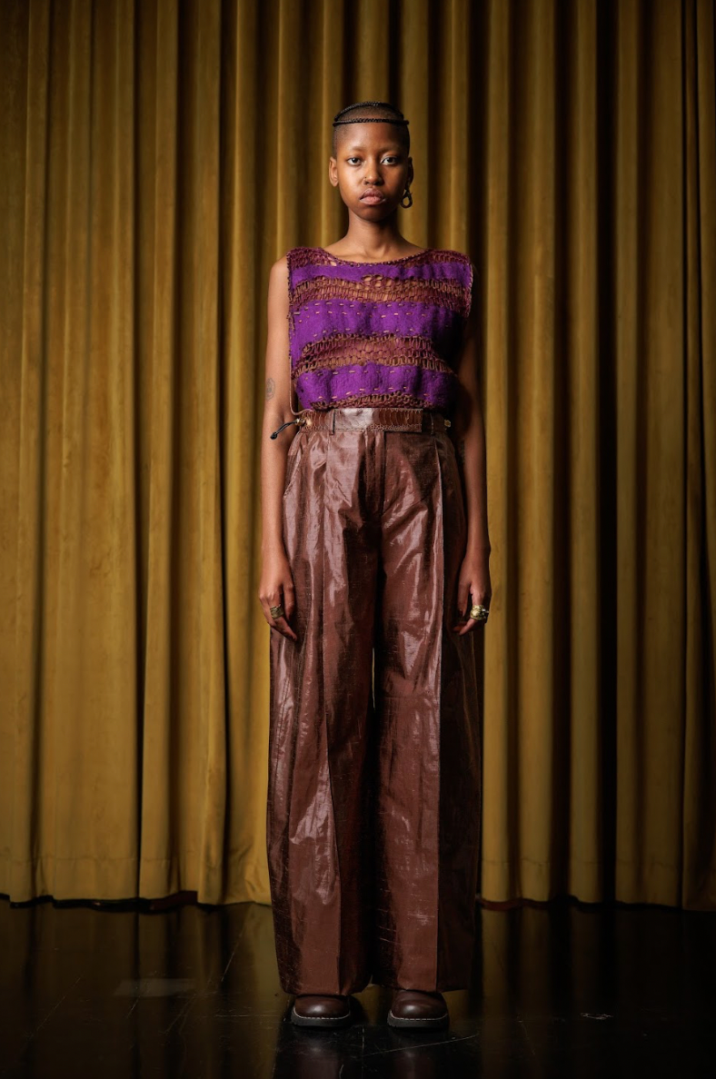 Maple Signature Pants in Silk Lamé