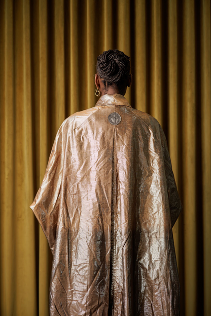Botanical Dyed Champagne Cocoon Shirt Dress