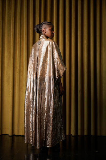 Botanical Dyed Champagne Cocoon Shirt Dress