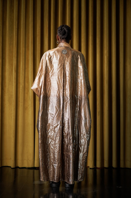 Botanical Dyed Champagne Cocoon Shirt Dress