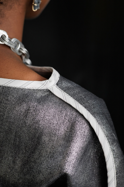 Star Dust Sculpted Top in Stretch Denim