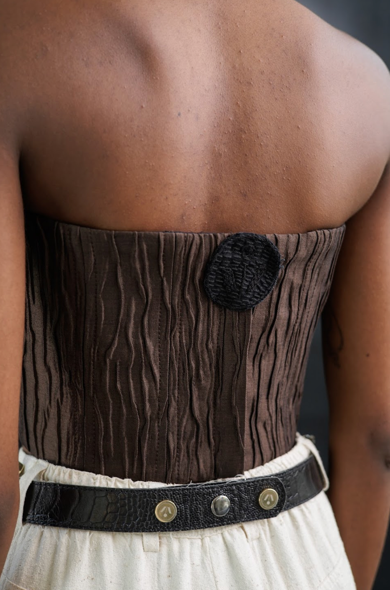 Brown Tree Bark Textured Signature Corset