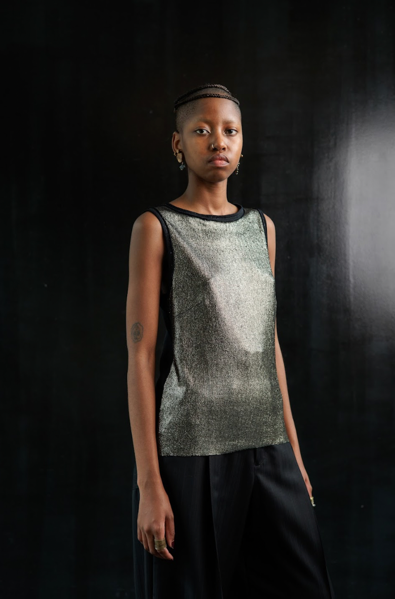 Black Pearl Boat Neck Stretch Top