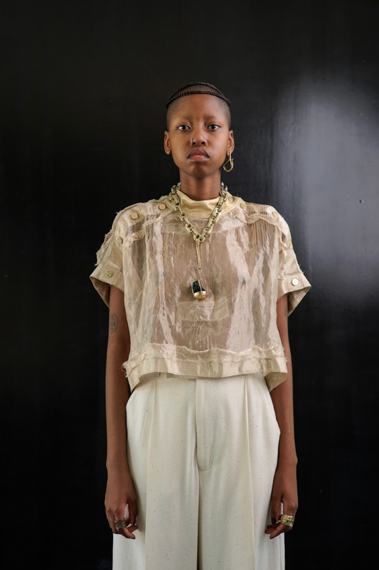 Gold Metallic Popper T-Shirt
