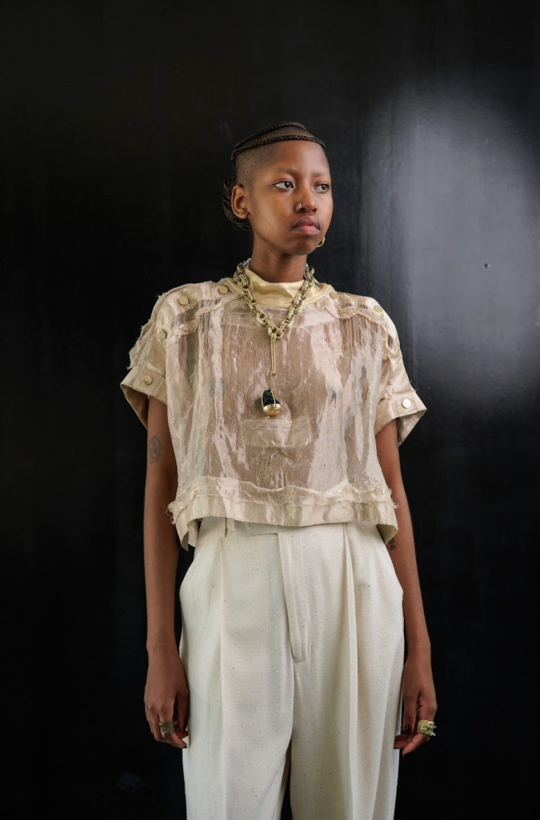 Gold Metallic Popper T-Shirt