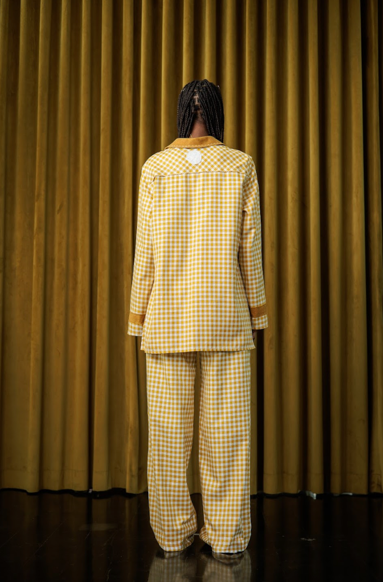 Mustard Boxelder Shirt Blazer in Couture Checked Cotton