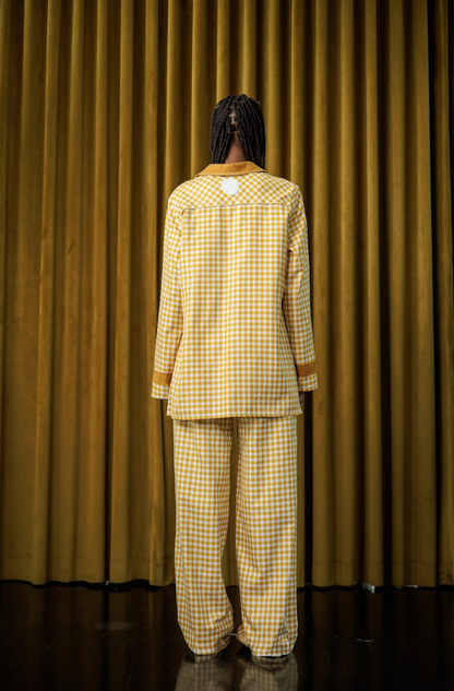 Mustard Boxelder Shirt Blazer in Couture Checked Cotton