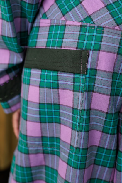 Ultraviolet Boxelder Signature Pyjama  Pants in Couture Checked Cotton