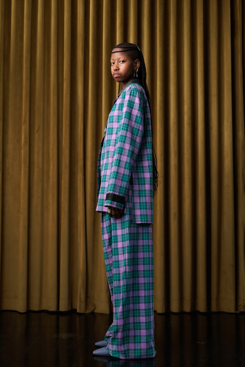 Ultraviolet Boxelder Signature Pyjama  Pants in Couture Checked Cotton