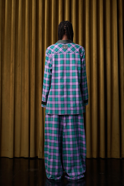 Ultraviolet Boxelder Signature Pyjama  Pants in Couture Checked Cotton